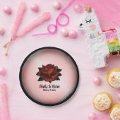 Rote Rose Gothic Wedding Personal Pappteller (Party)
