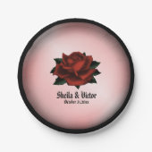 Rote Rose Gothic Wedding Personal Pappteller (Vorderseite)