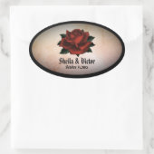 Rote Rose Gothic Wedding Personal Peach Stickers (Tasche)