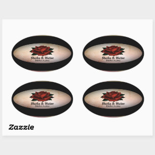 Rote Rose Gothic Wedding Personal Peach Stickers