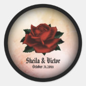 Rote Rose Gothic Wedding Personal Peach Stickers (Vorderseite)