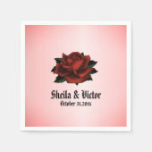 Rote Rose Gothic Wedding Personal Serviette (Vorderseite)