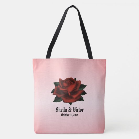 Rote Rose Gothic Wedding Personal Tasche (Vorderseite)