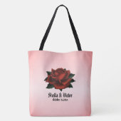 Rote Rose Gothic Wedding Personal Tasche (Rückseite)