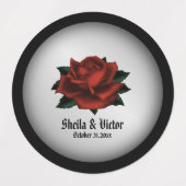 Rote Rose Gothic Wedding Personalisiert Etiketten (Design 2)