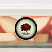Rote Rose Gothic Wedding Personalisiert Etiketten (Befestigt)