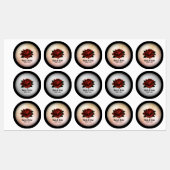 Rote Rose Gothic Wedding Personalisiert Peach Etiketten (Blatt)