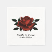 Rote Rose Gothic Wedding Serviette (Vorderseite)