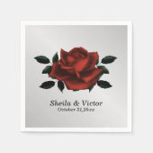 Rote Rose Gothic Wedding Serviette (Vorderseite)