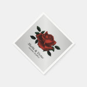 Rote Rose Gothic Wedding Serviette (Ecke)