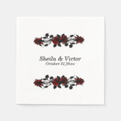 Rote Rose Gothic Wedding Serviette (Vorderseite)