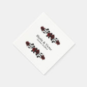 Rote Rose Gothic Wedding Serviette (Ecke)