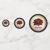 Rote Rose Gotische Hochzeitnamen und Datumsangaben Konfetti (Rückseiten)