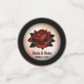 Rote Rose Gotische Hochzeitnamen und Datumsangaben Konfetti (Klein Vorderseite)