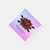 Rote Rose Gotische Namen Datum Lila Hochzeit Napki Serviette (Ecke)
