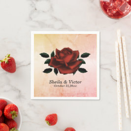 Rote Rose Gotische Namen Datum Peach Hochzeiten Na Serviette