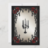 Rote Rose Gotische Probe Abendessen Eiserne Tor Einladung (Rückseite)