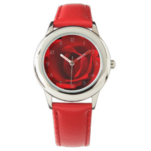 Rote Rose Grau-Script-Nummern Kids Watch cn Armbanduhr