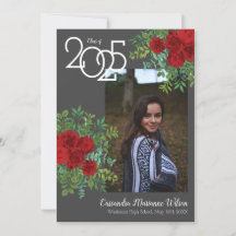 Rote Rose Gray Foto Abschluss Ankündigung