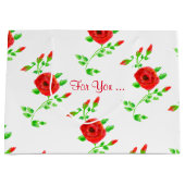 Rote Rose Große Geschenktüte (Vorderseite)