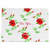 Rote Rose Große Geschenktüte (Rückseite)