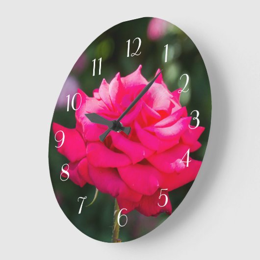 Rote Rose Große Wanduhr (Winkel)