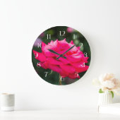 Rote Rose Große Wanduhr (Zuhause)