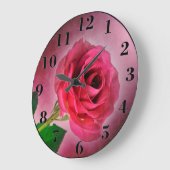 Rote Rose Große Wanduhr (Winkel)
