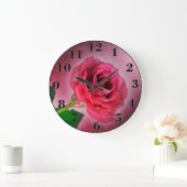 Rote Rose Große Wanduhr (Zuhause)