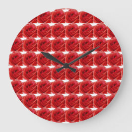 Rote Rose Große Wanduhr