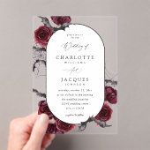 Rote Rose Halloween Bats Hochzeit Acryleinladungen (Insitu (Handheld))