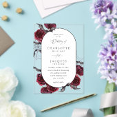 Rote Rose Halloween Bats Hochzeit Acryleinladungen (In Situ (Hochzeit))