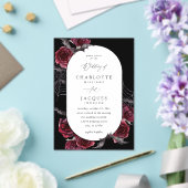 Rote Rose Halloween Bats Hochzeit Schwarz Acryleinladungen (In Situ (Hochzeit))