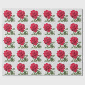 Rote Rose - handgemalt Geschenkpapier (Flach)