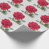 Rote Rose - handgemalt Geschenkpapier (Ecke)