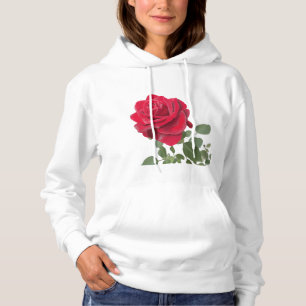 Rote Rose - handgemalt Hoodie