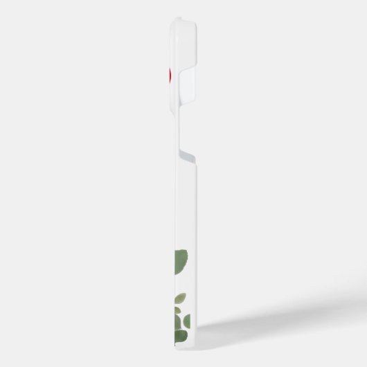 Rote Rose - Handgemalt - Monogramm iPhone Hülle (Linke Seite)