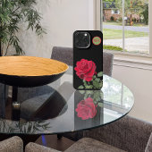 Rote Rose - Handgemalt - Monogramm iPhone Hülle