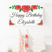 Rote Rose Happy Birthday Banner (Insitu)