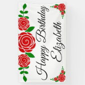 Rote Rose Happy Birthday Banner (Vertikal)