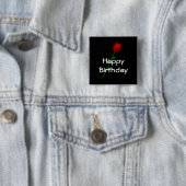 rote Rose "Happy Birthday" Button (Beispiel)