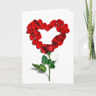 Rote Rose Heart Besondere Anlass Card Feiertagskarte
