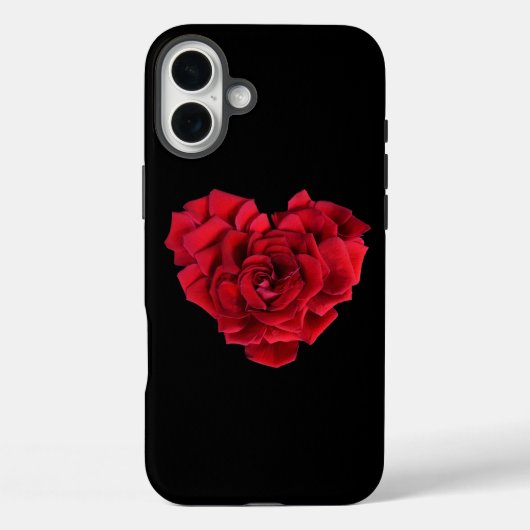 Rote Rose Heart Black Case-Mate iPhone Hülle (Rückseite)