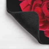 Rote Rose Heart Black Mousepad (Ecke)