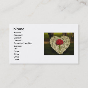 Rote Rose Heart Business Card Visitenkarte