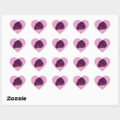 Rote Rose Herz-Aufkleber (Blatt)
