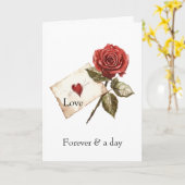 Rote Rose Herz Liebe Karte (Gelbe Blume)