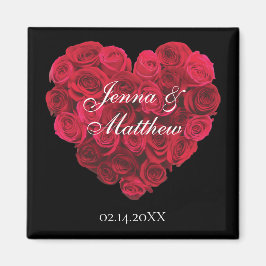 Rote Rose Herz Save the Date Valentinstag Magnet