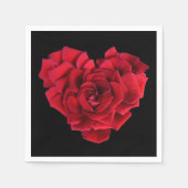 Rote Rose Herz Serviette (Vorderseite)