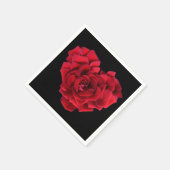 Rote Rose Herz Serviette (Ecke)